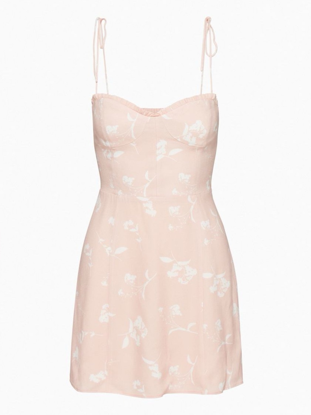 Aritzia Wilfred Fable Dress - Coral Blush Floral Sweetheart Bustier Mini Dress